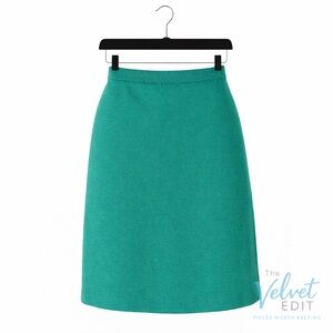 St. John Collection Teal Knit A-Line Skirt Size 4